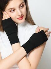 Load image into Gallery viewer, Sales Genuine Fine Sheep Wool Cozy Mitt Exposed Finger Women's Winter Autumn Knitted Fingerless Work Gloves Wrist Mittens Driver