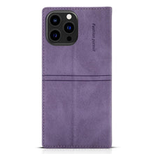Load image into Gallery viewer, Iphone Wallet Skin Friendly Magnetic Flip With Card Slot Leather Case For iPhone 14 Pro Max 13 12 11 Modern Purple Genuine Leather Detachable Magnetic Flip Cover with Card Holders