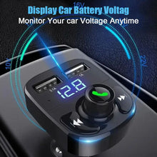 Load image into Gallery viewer, Car Charger Wireless Bluetooth FM Transmitter Hands-Free Calling Radio Receiver Mp3 Music Stereo Adapter Dual USB Port Charger