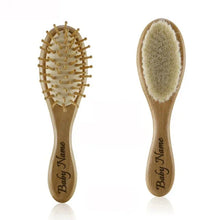 Load image into Gallery viewer, Personalized Wooden Baby Brush – Custom Name Wool Comb for Kids