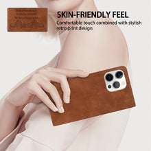 Load image into Gallery viewer, Wallet Skin Friendly Magnetic Flip With Card Slot Leather Case For iPhone 14 Pro Max 13 12 11 SE X XR XS Max Popular PU Leather Impact Resistant Built-In Magnet Card Holder Pockets Stand Function