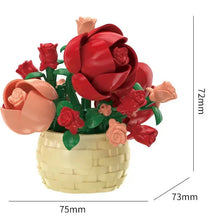 Load image into Gallery viewer, DIY MOC Potted Rose Sunflower Plants Succulents Bonsai Tree Gardens Romantic Building Blocks Model Bricks Kids Sets Kits Toys