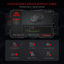Load image into Gallery viewer, Redragon M913 Gaming 16000 DPI Wired 2.4Ghz Wireless RGB Optical Gamer Mice 16 Programmable Buttons, Black/White Mouse