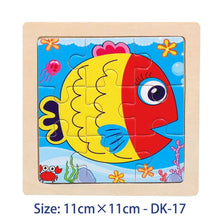 Load image into Gallery viewer, 11cm/4.33in Kids Wooden Jigsaw Puzzle Games Cartoon Animal Vehicle Pattern Children Montessori Educational Toys