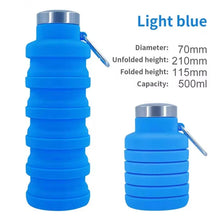 Load image into Gallery viewer, Collapsible Silicone Water Bottle - BPA-Free, Portable & Reusable for Outdoor Adventures