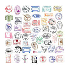 Load image into Gallery viewer, 10/30/50PCS New Transparent Postmark Stickers Vintage Stamp Seal Waterproof Sticker for Travel Luggage Laptop Guitar Suitcase