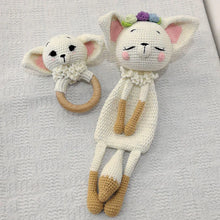 Load image into Gallery viewer, Baby Security Blanket Towel Feeding Bib Soft Towel Cotton Burping Cloth Infant Shower Gift Knitted Lovely Animal Rattle Sleep To