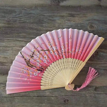 Load image into Gallery viewer, Hand Fan Foldable Silk Fan Noodles Bamboo Fan Bones Halloween Cosplay Prop Christmas Wedding Decoration Party Gifts Art Crafts