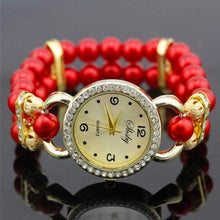 Load image into Gallery viewer, Shsby New Women's Rhinestone Quartz Analog Bracelet Wrist Watch Lady Dress Watches With Colorful Pearls