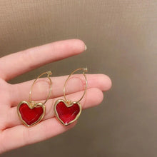 Load image into Gallery viewer, Love Heart Pearl Drop Earrings – Sweet Elegant Jewelry for Women