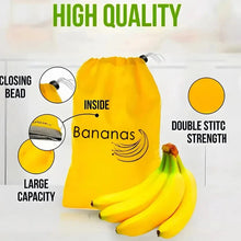 Load image into Gallery viewer, Durable Yellow Banana Storage Bag – Insulated Fresh-Keep Drawstring Bag for Fruits & Vegetables | Reusable Banana Preservation Pouch