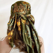 Load image into Gallery viewer, Satin Square Scarf β Elegant 2025 Print Hijab, Shawl & Hair Wrap