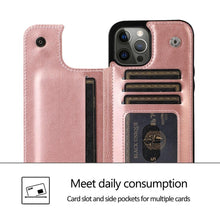 Load image into Gallery viewer, Wallet Stand Cover Flip Leather Case For iPhone 14 Pro Max 13 Pro Max 12 Pro Max 11 Pro Max Soft PU Leather Card Case With Kickstand Slim Double Magnetic Clasp Protective Cover