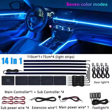 Load image into Gallery viewer, Universal 18-in-1 RGB Car Ambient Light Kit - Full Color App-Controlled Neon Strips