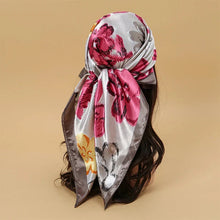 Load image into Gallery viewer, Satin Square Scarf β Elegant 2025 Print Hijab, Shawl & Hair Wrap