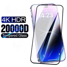 Load image into Gallery viewer, 20000D Full Tempered Glass For iPhone 14 13 12 11 Pro Max mini Screen Protector iPhone X XR XS Max 7 8 Plus SE Glass Film 9H Hardness HD Screen Protector For iPhone