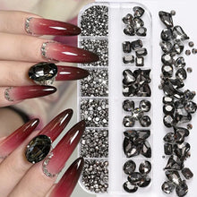 Load image into Gallery viewer, 180pcs AB Flatback Glass Nail Rhinestones - Multi-Shape Gems for DIY Nail Art
