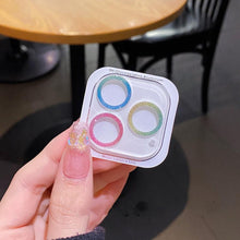 Load image into Gallery viewer, Glitter Camera Protector Glass For iPhone 14 13 12 Pro Max 11 Mini Diamond Lens Back Cover For iPhone 14Pro 13Pro 13 Protective Sparkling Glittery Edge Cover Tempered Glass Circle
