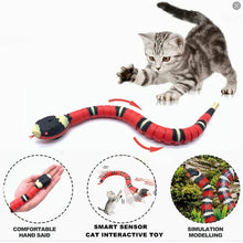 Load image into Gallery viewer, Automatic Smart Sensing Snake Cat Toy – Interactive USB Rechargeable Moving Pet Toy with Lights & Motion Detection for Cats