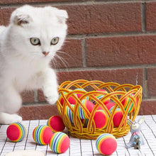 Load image into Gallery viewer, Cat Toy Interactive Ball Toys For Cats Funny Cat Rainbow Balls Kittens Pet Funny Toys Safety Material Pet Toys Creative Cat Teaser Ball Cat Plaything Cat Elastic Ball for Pet