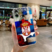 Load image into Gallery viewer, Flag of Serbia Serbian Phone Case Transparent For iphone 13 12 11 14 Pro Max Mini X XR XS 7 8 plus 13 14 Pro max phone Covers Flag Silicone Case For iphone
