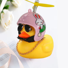 Load image into Gallery viewer, Car Duck With Helmet Broken Wind Pendant Small Yellow Duck Road Bike Motor Helmet Riding Cycling Accessories Without Lights