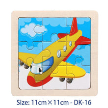 Load image into Gallery viewer, 11cm/4.33in Kids Wooden Jigsaw Puzzle Games Cartoon Animal Vehicle Pattern Children Montessori Educational Toys