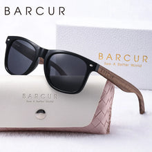 Load image into Gallery viewer, BARCUR Natural Wood Polarized PC Oval Women’s Sunglasses Dark Luxury Texture Wooden Mirror Legs UVA/UVB Protection Stylish Fashion Women's Sunglasses for Summer