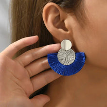 Load image into Gallery viewer, Bohemian Tassel Earrings β White Fringe Dangle Statement Jewelry for Women