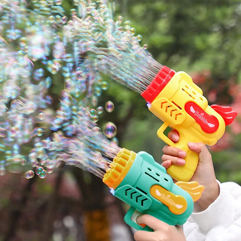 Gatling Bubble Gun 32/29 Holes Bazooka Automatic Bubble Machine For Ki