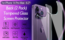 Load image into Gallery viewer, HD Clear Scratch Resistant Anti-Fingerprint Tempered Glass Film Full Screen Coverage Protector For Iphone 14 Pro Max Front Back Screen Protector HD Clarity Anti-Fingerprint Scratch Tempered Glass For Iphone 13