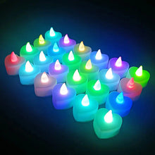 Load image into Gallery viewer, 24PCS LED Flameless Tea Light Candles – Red Shells, Battery-Operated, Romantic Décor for Weddings, Parties, and Valentine's Day