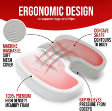 Load image into Gallery viewer, Ergonomic Memory Foam Office Cushion - Hemorrhoid & Chair Support for Long Sitting