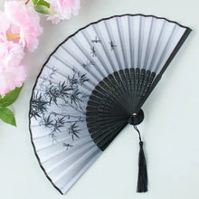 Load image into Gallery viewer, Hand Fan Foldable Silk Fan Noodles Bamboo Fan Bones Halloween Cosplay Prop Christmas Wedding Decoration Party Gifts Art Crafts