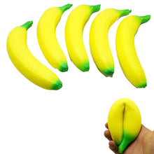Load image into Gallery viewer, Anti-Stress Squishy Banana Toy – Jumbo Slow Rising Fruit Squeeze