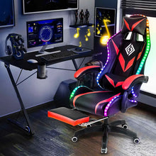 Load image into Gallery viewer, 135 Degrees Gaming Chair RGB Light Office Chair Bluetooth Speaker Gamer Computer Chair Ergonomic Swivel 2 Point Massage Recliner