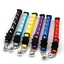 Load image into Gallery viewer, Cat Collar with Bell โ Adjustable Star & Moon Pet Necklace