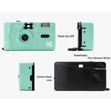 Load image into Gallery viewer, Original Kodak Film 35mm Camera with Flash Wind and Rewind Non-Disposable Retro Roll Cameras M35 M38 Manual Reusable Mini Gift