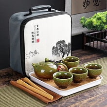 Load image into Gallery viewer, Portable Chinese Kung Fu Travel Tea Set with Carrying Bag & Gaiwan