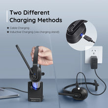 Load image into Gallery viewer, EKSA - H5 Bluetooth 5.0 Headsets, PC Wireless Headphones, 2 Mics ENC Earphones, with Charging Base USB Dongle for Office