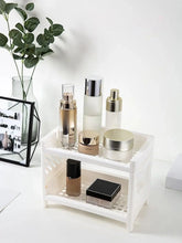 Load image into Gallery viewer, PP Desktop Double Layer Storage Rack – White Organizer for Desk