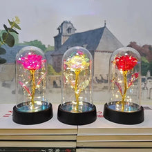 Load image into Gallery viewer, Artificial Rose Flowers Valentines Day Gift for Girlfriend Eternal Rose LED Light Foil Flower Wedding Decor Christmas Gifts