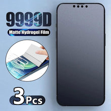Load image into Gallery viewer, 3PCS Matte Film For iPhone 14 13 12 11 Pro Max Mini Frosted Screen Protectors For iPhone X XR XS Max 6S 7 8 Plus SE3/2 Full HD Curved Edge Liquid UV Tempered Glass Exclusive Solution for Ultrasonic Fingerprint