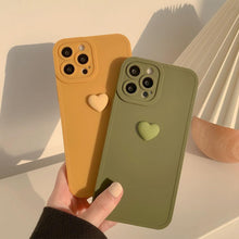 Load image into Gallery viewer, 3D Love Heart Phone Case For iPhone 11 12 13 14 Pro Max X XR XS Max 7 8 Plus Soft Silicone Camera Protector Cover Case for Girl Fashion Cute Love-Heart Shape Silicone Case Shockproof Soft Back Cover Protective Case