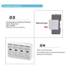 Load image into Gallery viewer, AC SPD Surge Protection 2P 3P 4P 10〜20KA/20〜40KA /30KA〜60KA House Lightning Protector Low-Voltage Arrester Protective Device
