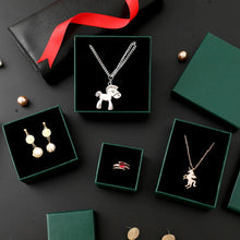 Load image into Gallery viewer, Luxury Jewelry Gift Box Set – White & Dark Green Case