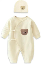 Load image into Gallery viewer, Baby Winter Bodysuit (0–6M) – Thick Cotton Animal Print Onesie for Boys & Girls