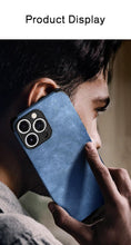 Load image into Gallery viewer, Luxury Leather Phone Case For iPhone 14 13 12 11 Pro Max Mini X XS XR 7 8 Plus SE Retro Solid Color Soft Silicone Cover PU Leather Classic Luxury Business Slim Cover Non-Slip Anti Scratch Full Protective Phone Cases