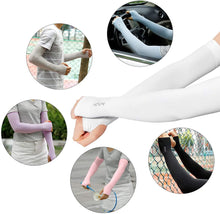 Load image into Gallery viewer, Unisex One Size Compression Cooling Sleeves UV Sun Protection Cooling Arm Sleeves With Thumb Hole Compression Sports Tattoo Cover Up Sleeve For Sports Long Arm Cover Anti-Slip Warmers Outdoor Sports Sunblock Cover
