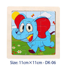 Load image into Gallery viewer, 11cm/4.33in Kids Wooden Jigsaw Puzzle Games Cartoon Animal Vehicle Pattern Children Montessori Educational Toys